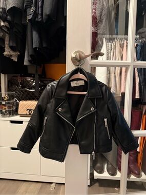 H&M Black Faux Leather Moto Jacket - Women